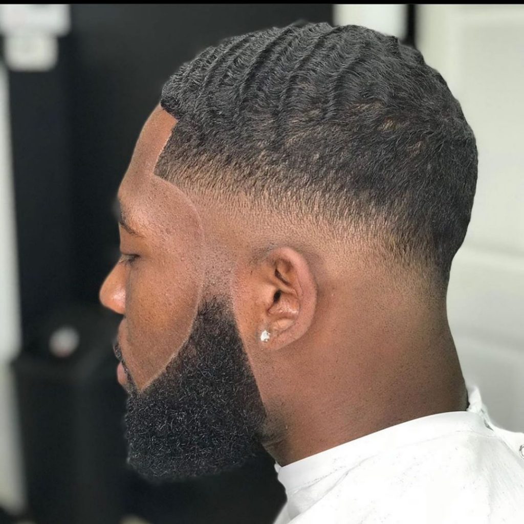 180 waves haircut with beard