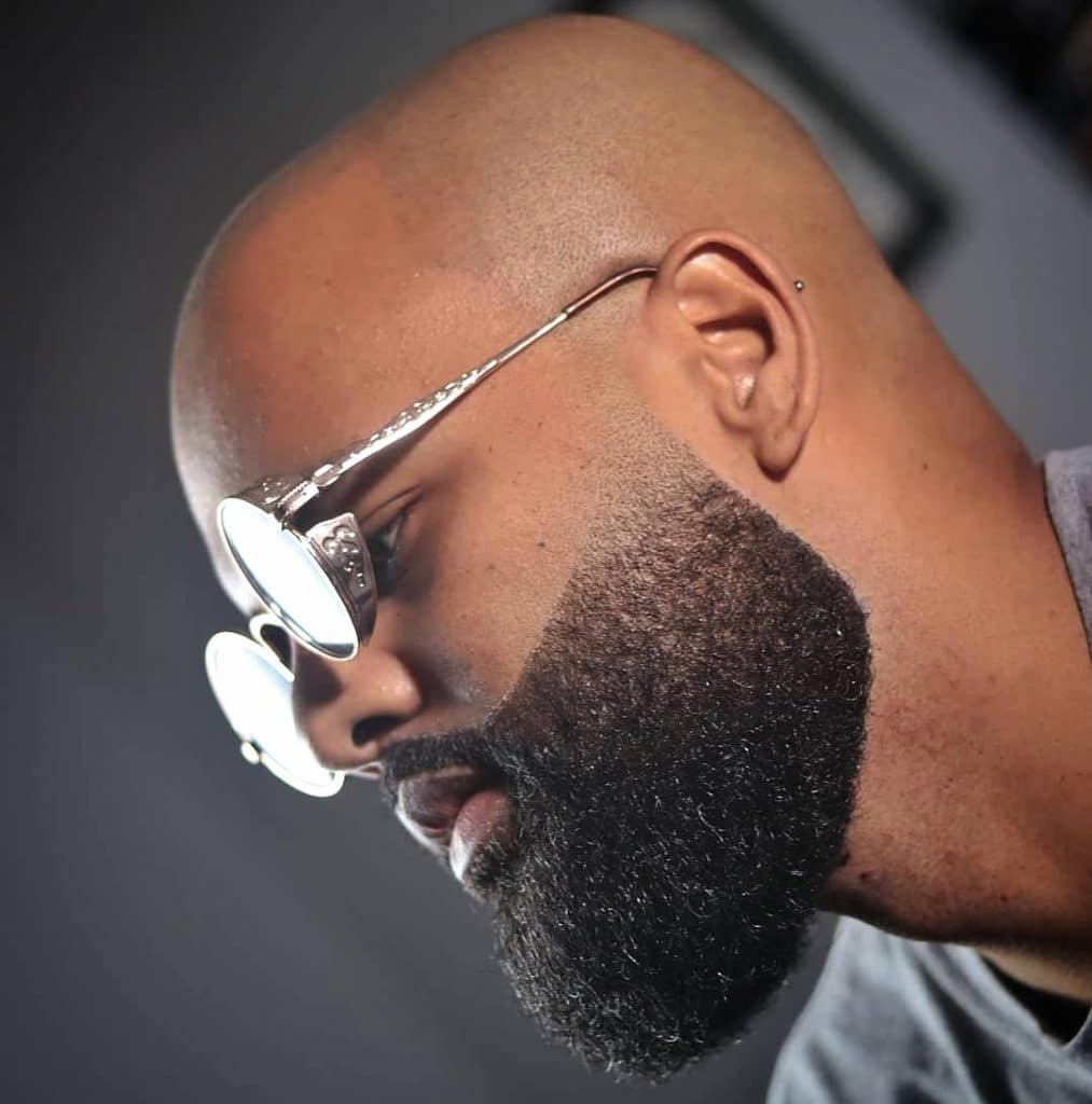 Beard fade with bald