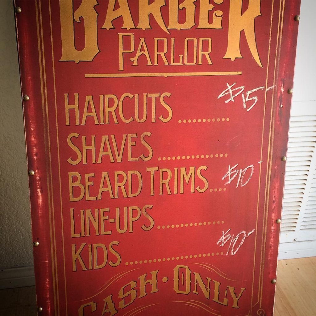 Barber menu