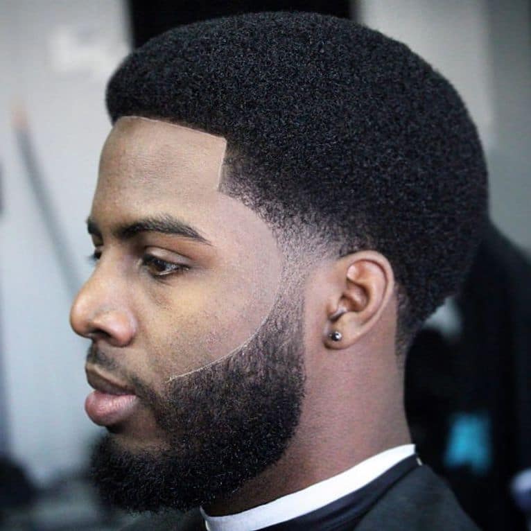 Black short afro taper fade cut