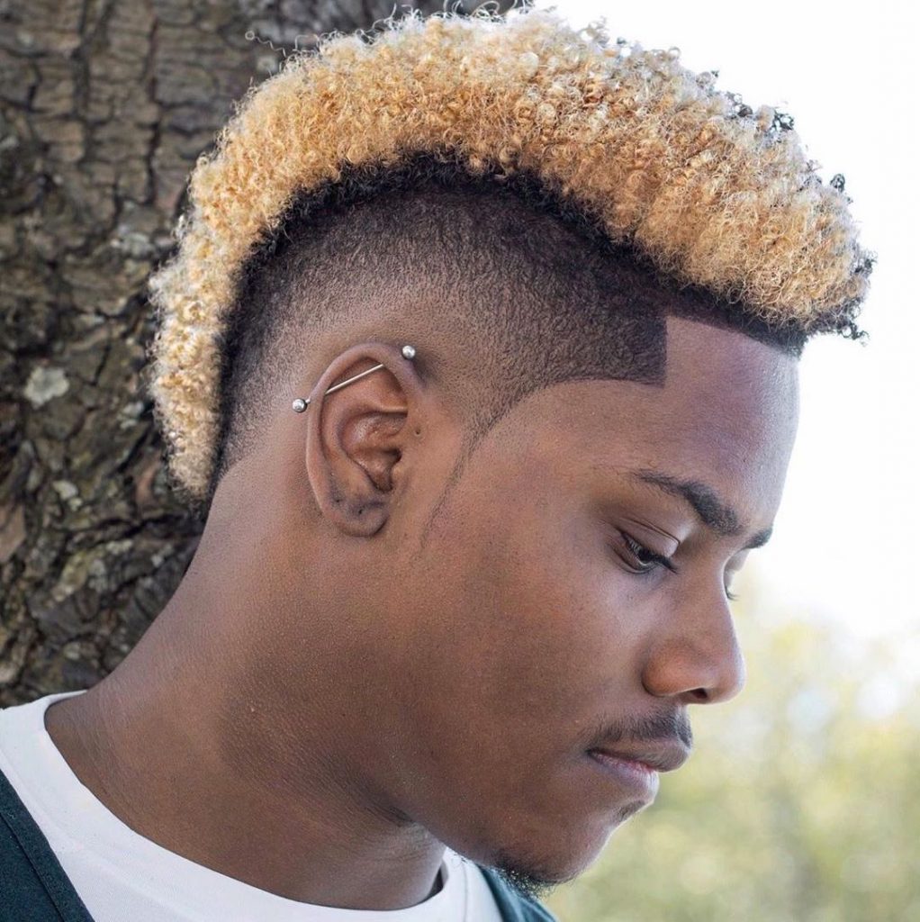 Blonde mohawk fade