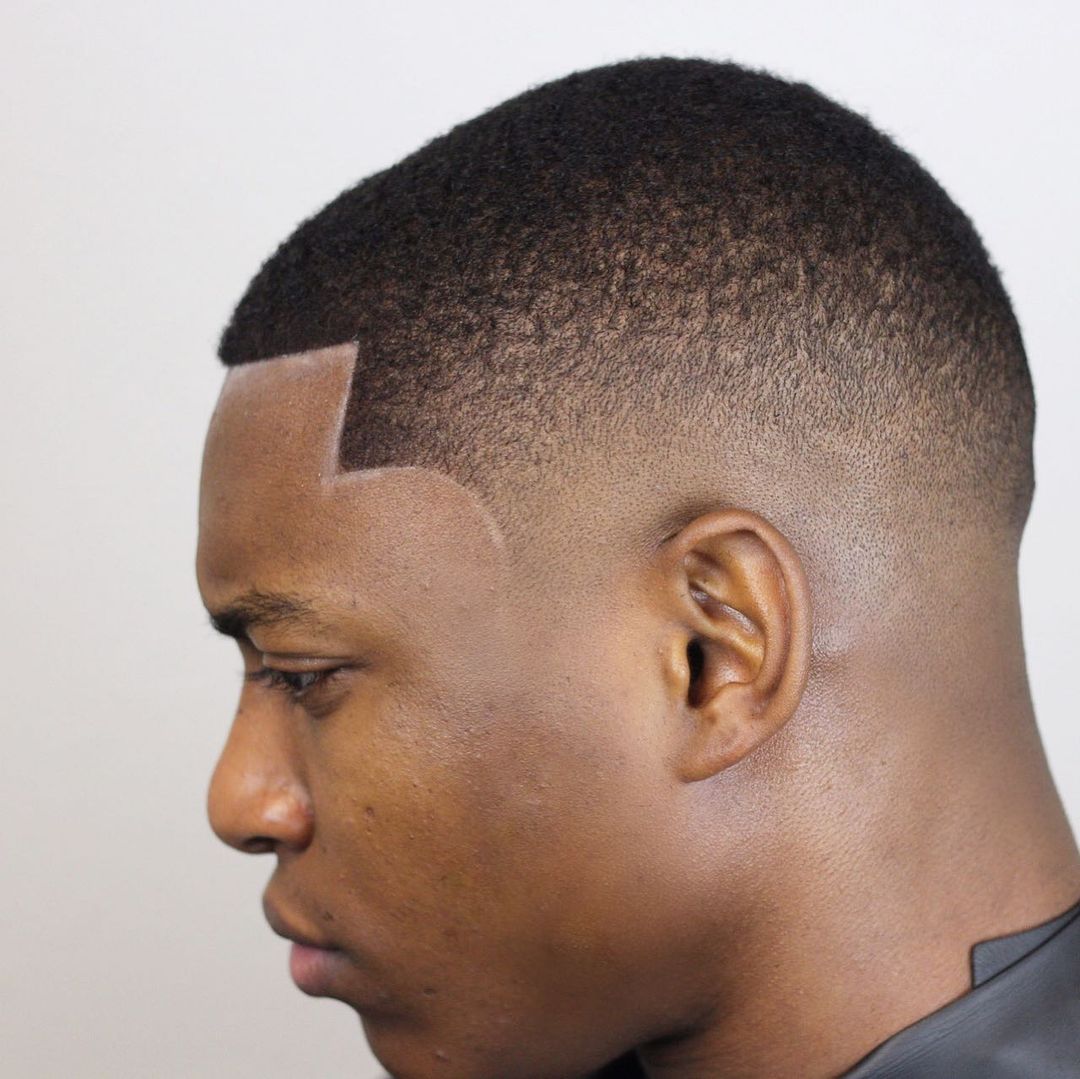 Drop fade buzz cut for Black men