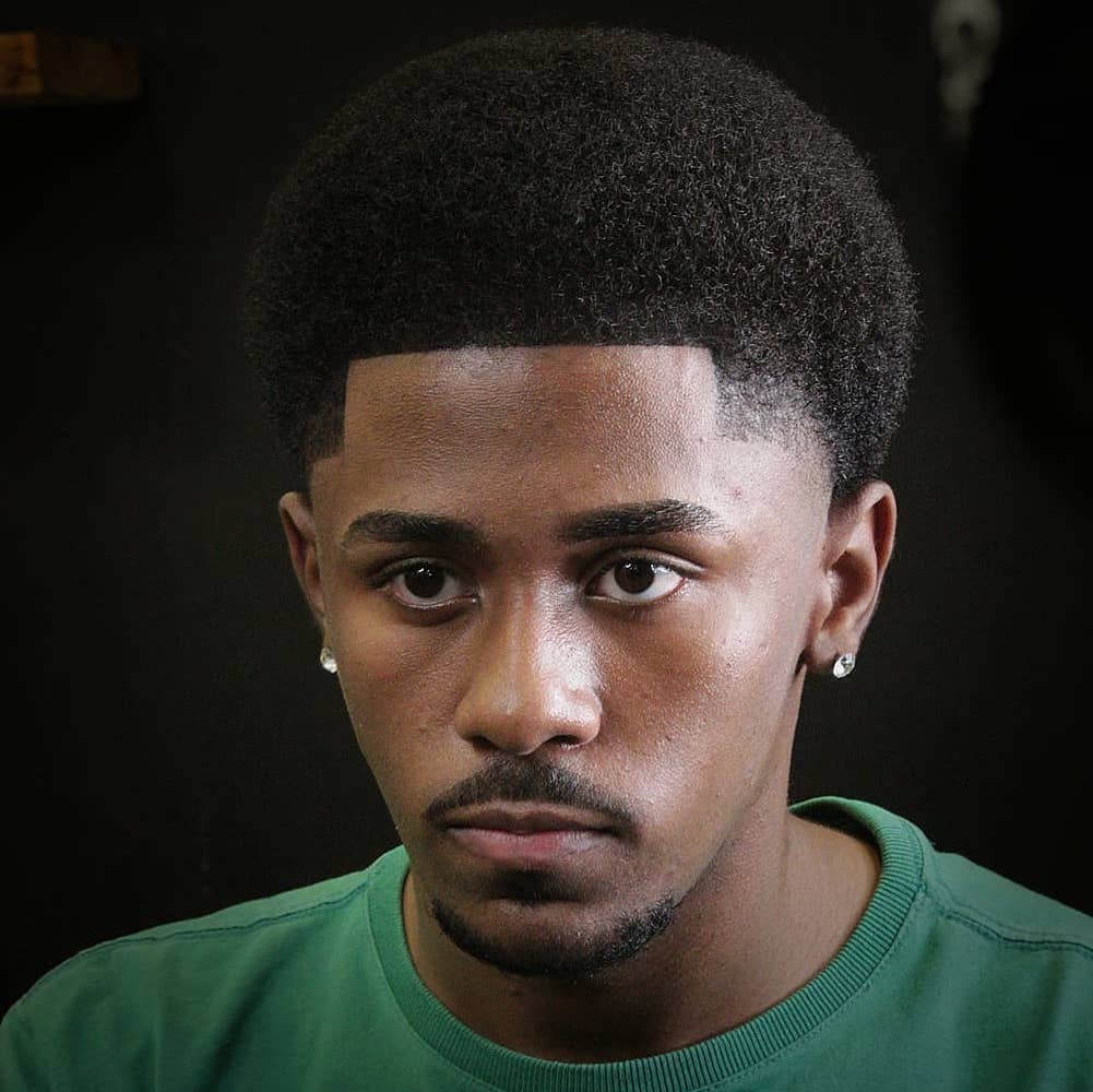 Afro temp fade haircut