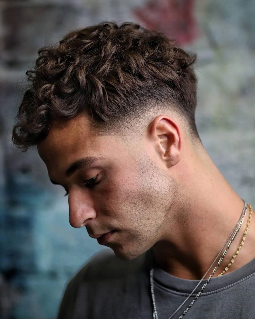 Curly crop fade