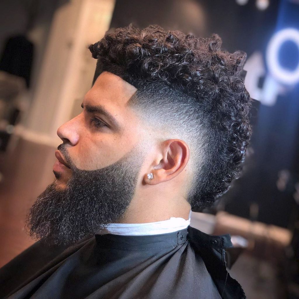 Curly mohawk fade