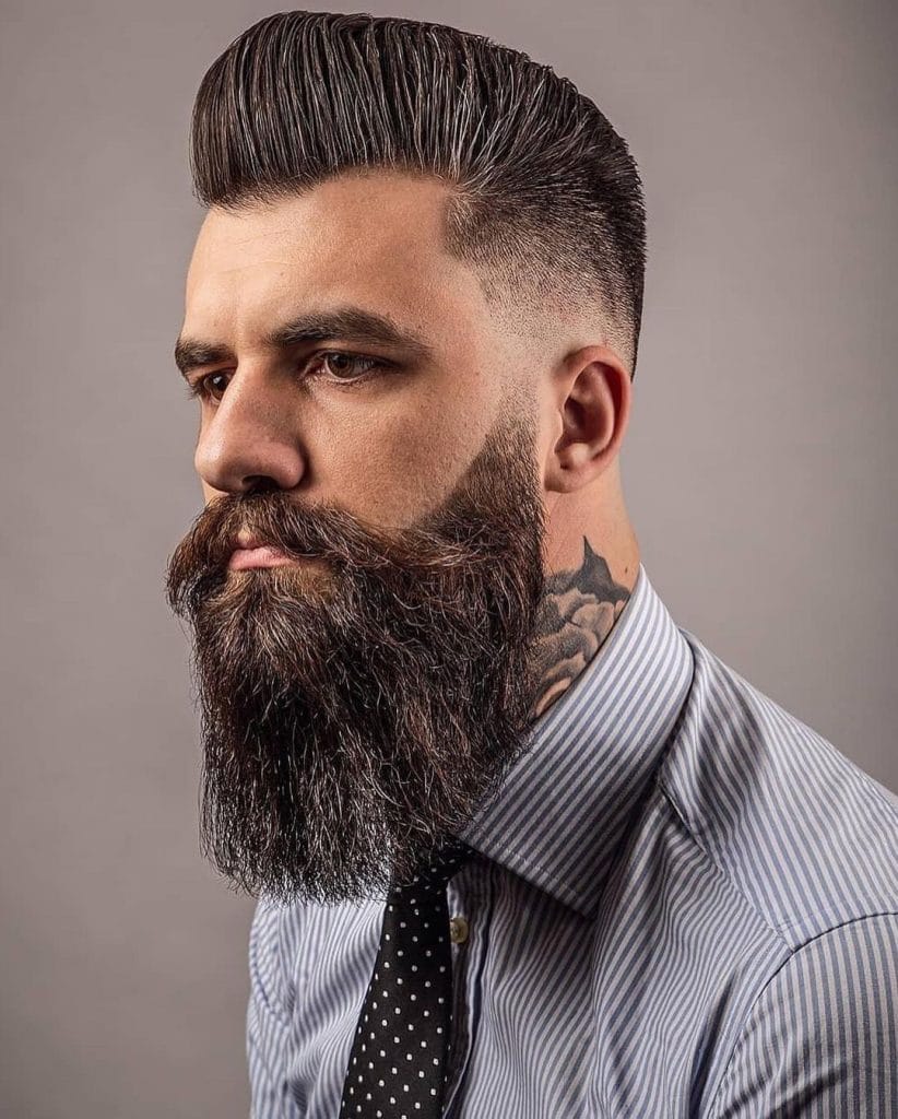 Fade haircut with beard