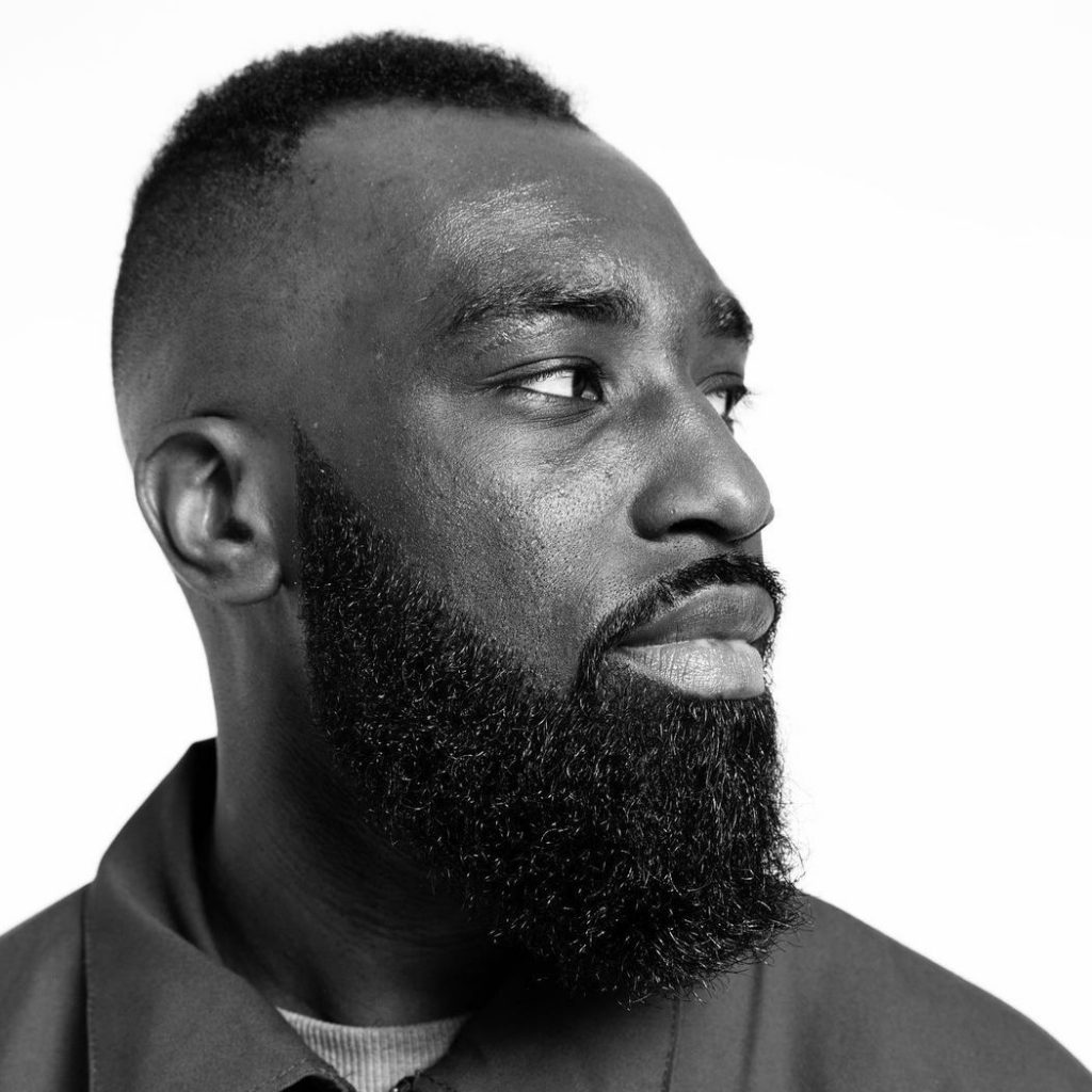 Fade haircut with shaped beard for Black men