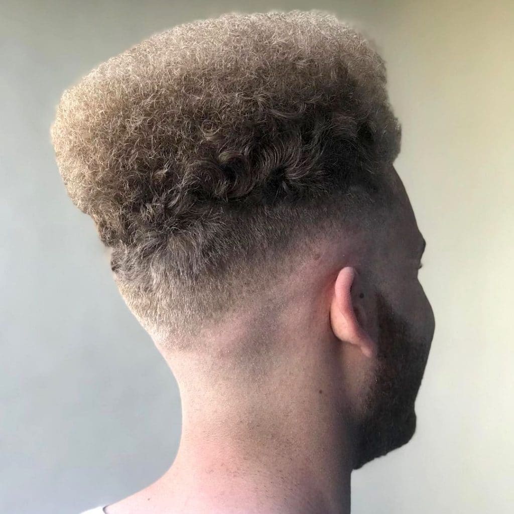 Flat top haircut for Mixed curly hair