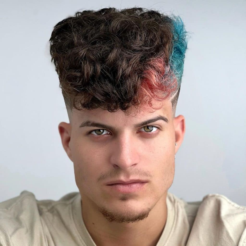 Curly undercut hairstyle men