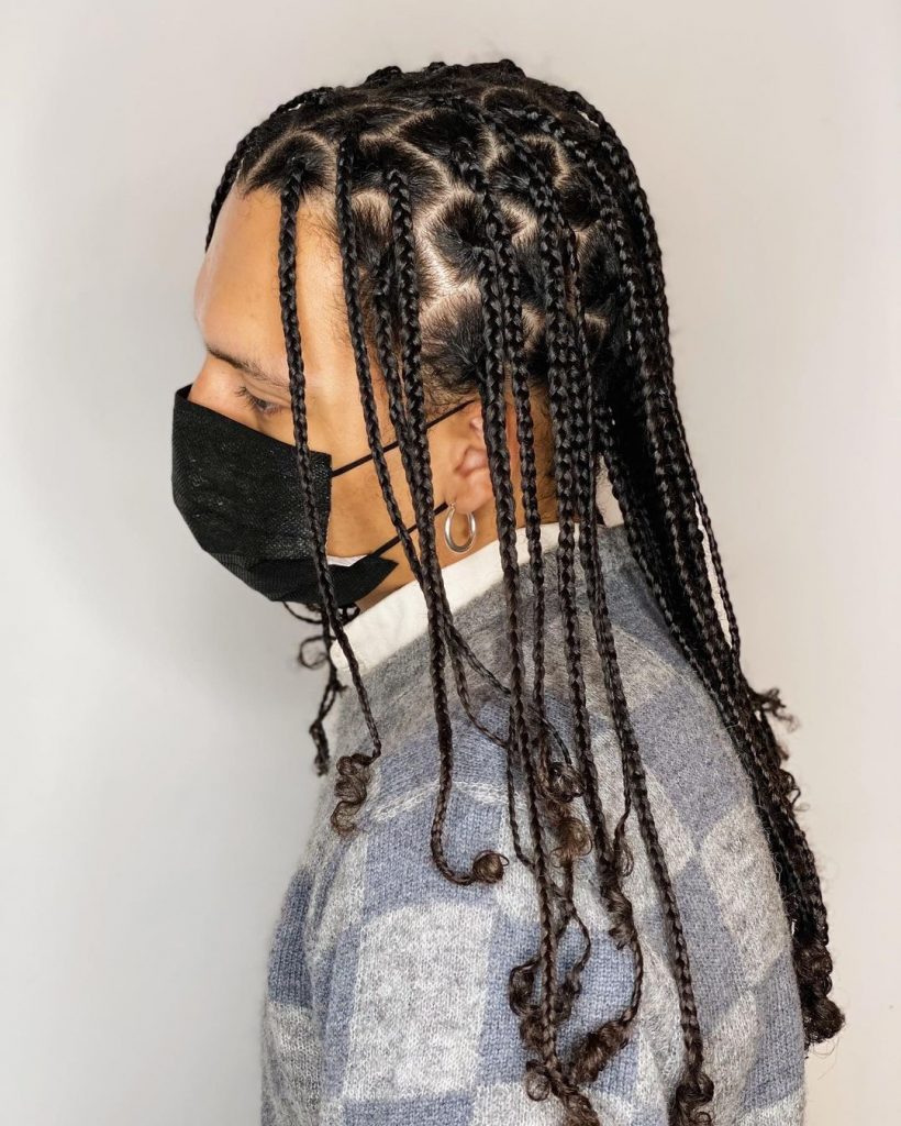 Natural box braids for men