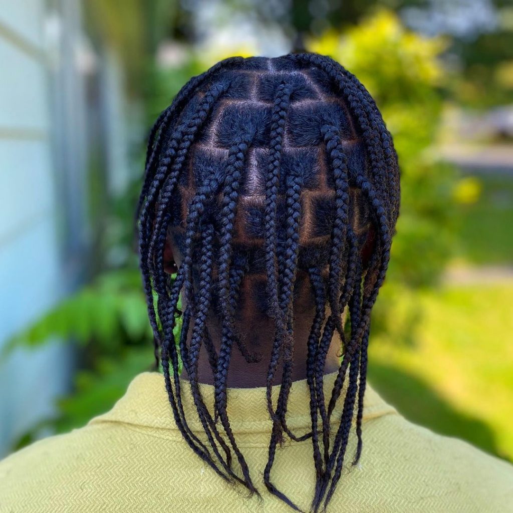 Knotless box braids black men