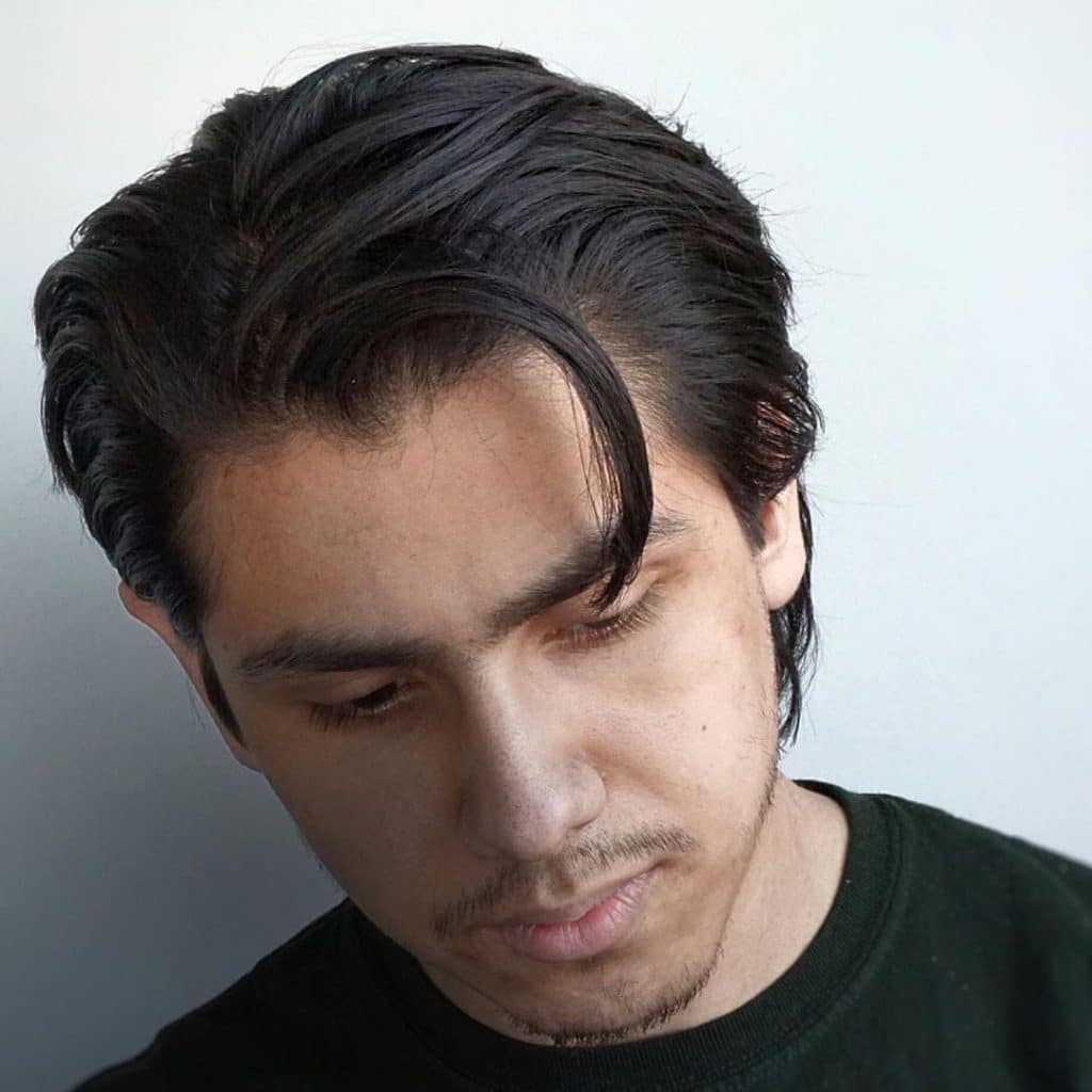 Loose slicked back hair for men