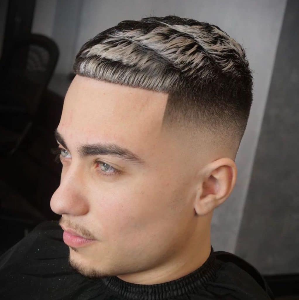 Blonde highlights for men with black hair