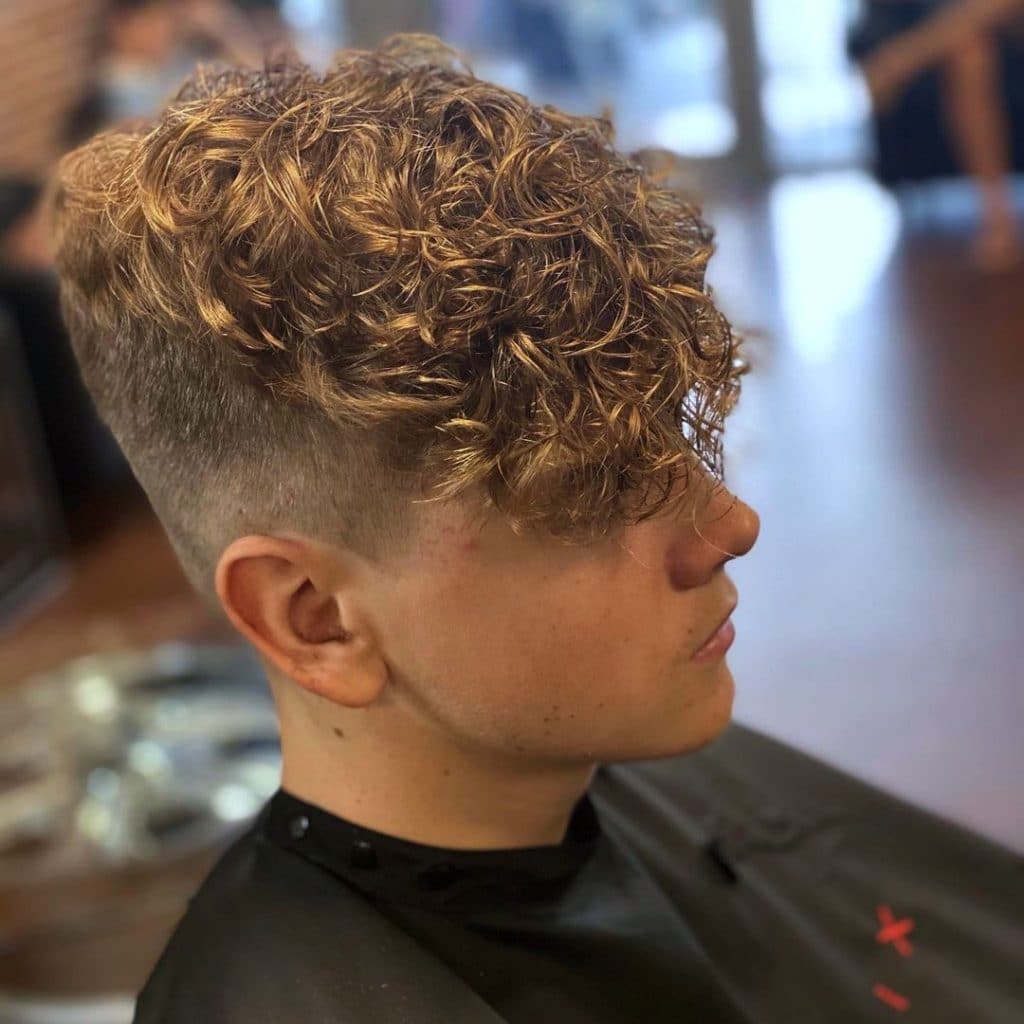 Men's perm with fade