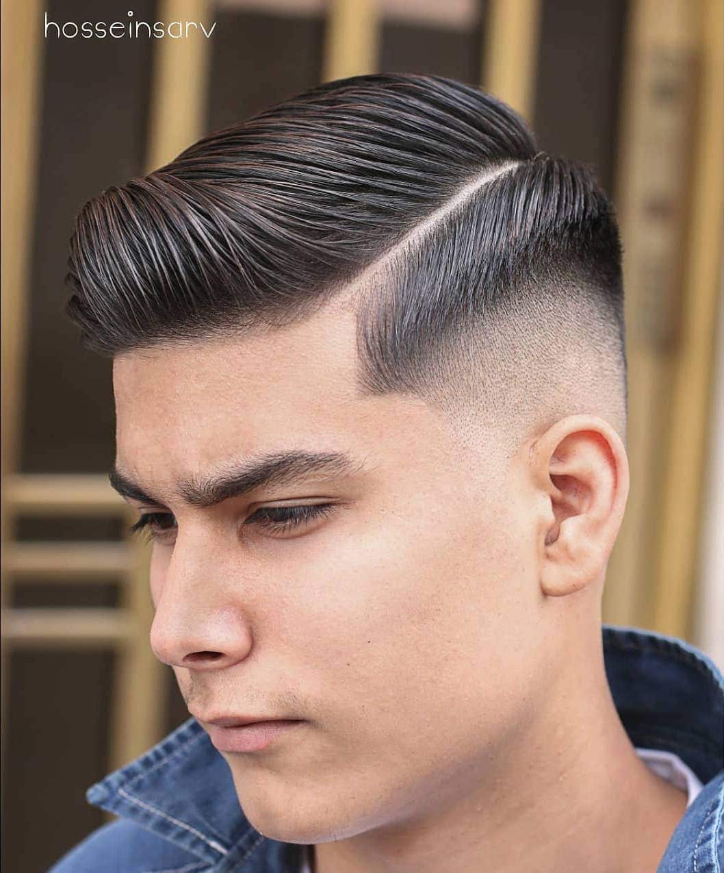 Slicked Side Part Men's Haircut