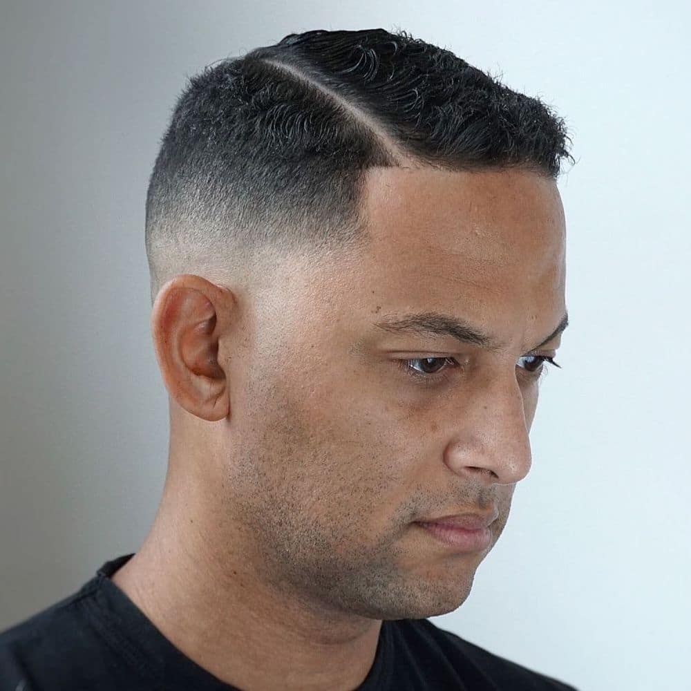 Short comb over fade haircut