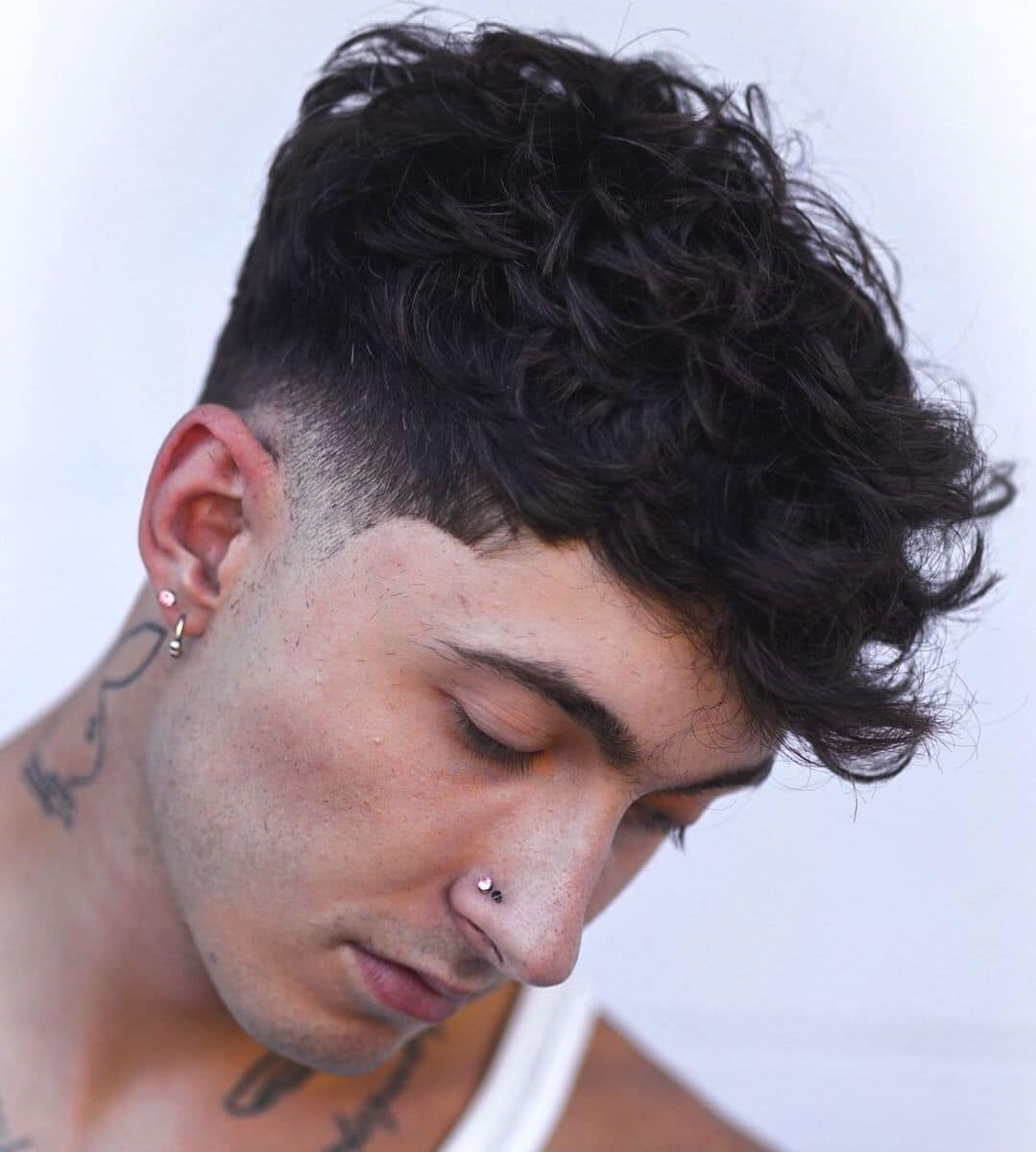 Taper fade for curly hair men