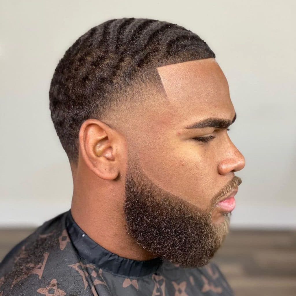 Taper fade haircut with beard