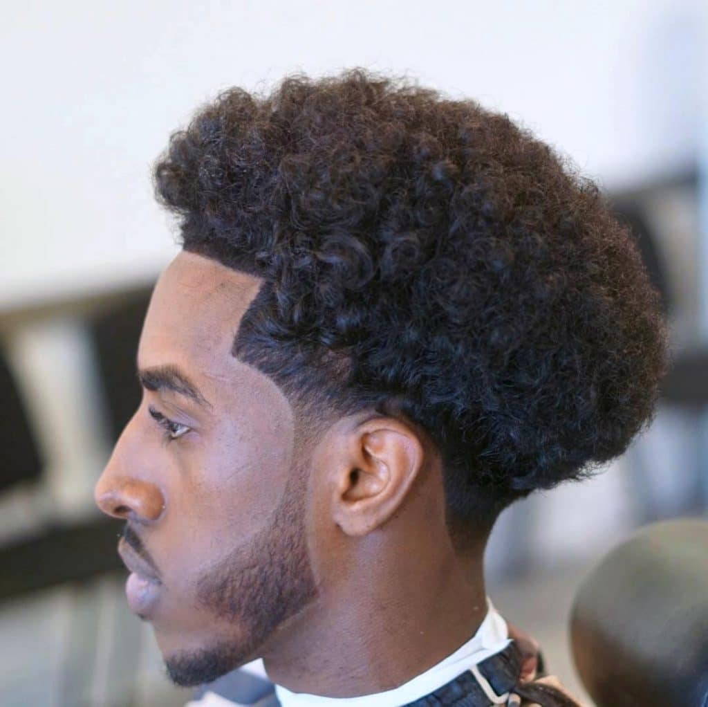 Modern curly afro for men