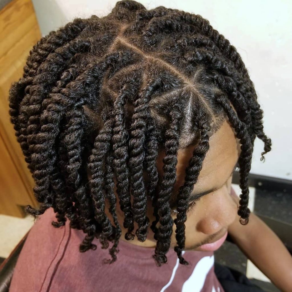 Triangle hair twists men