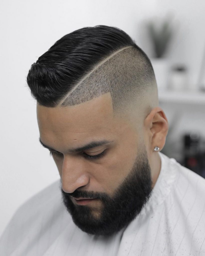 Undercut fade haircut with beard