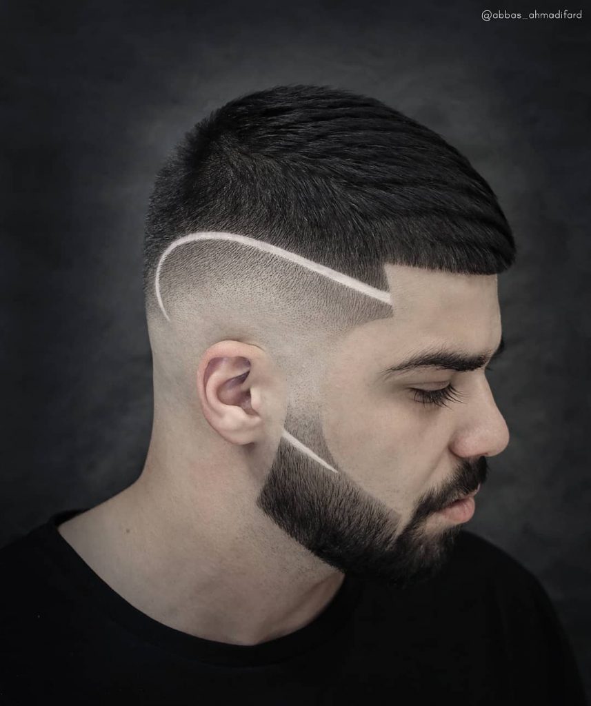 line haircuts for men with beards