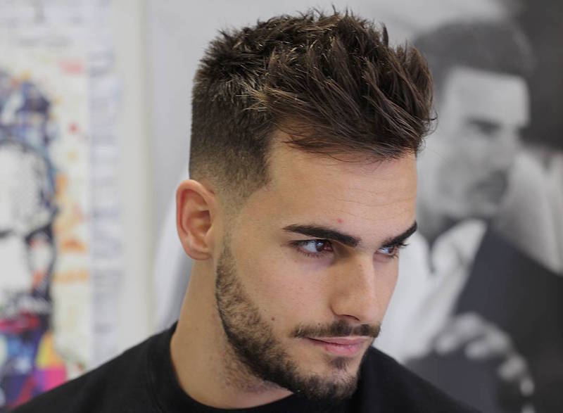 Short textured haircut for men spiky men's hairstyle