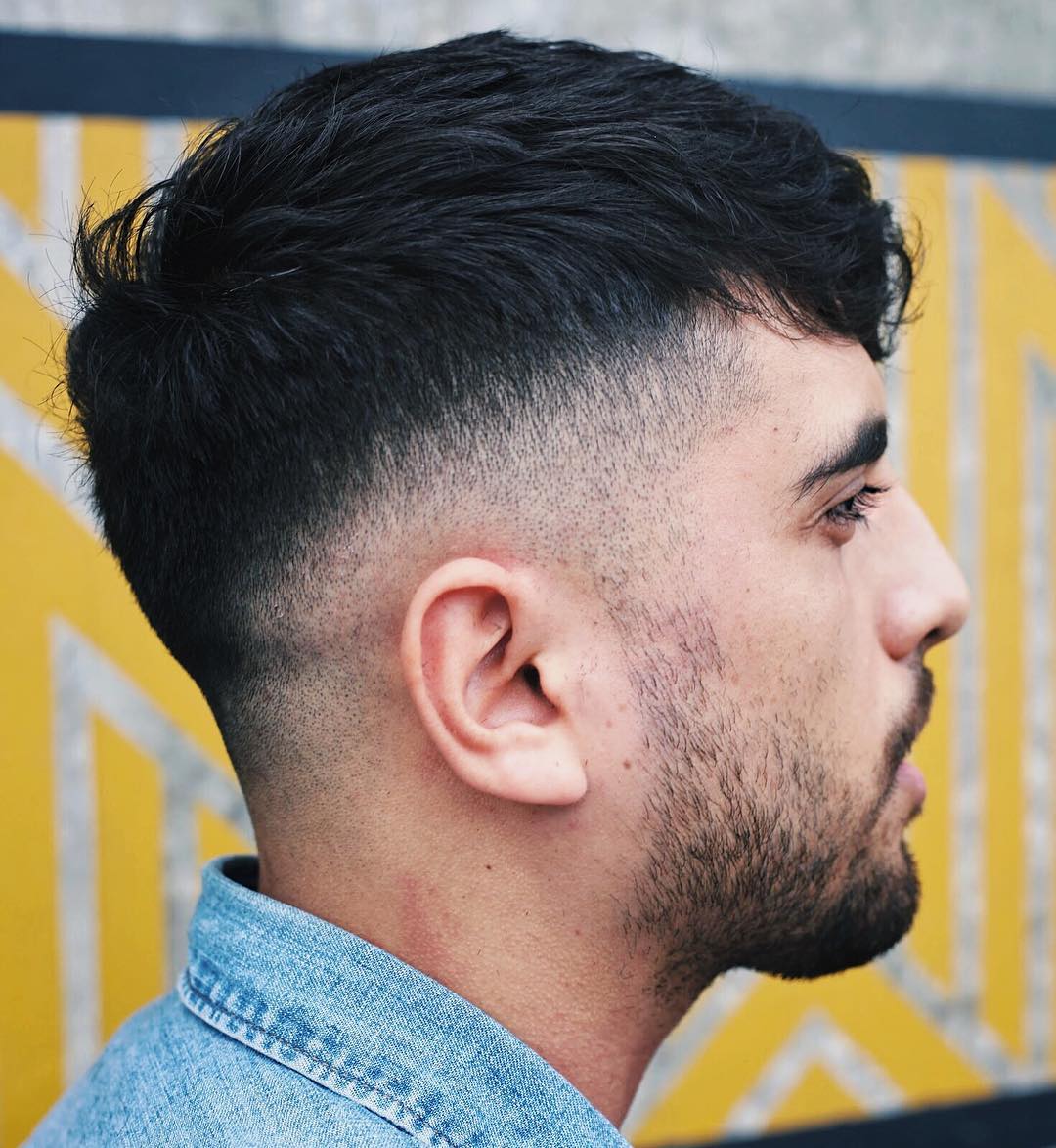 Heavy thick hair crop fade haircut for men