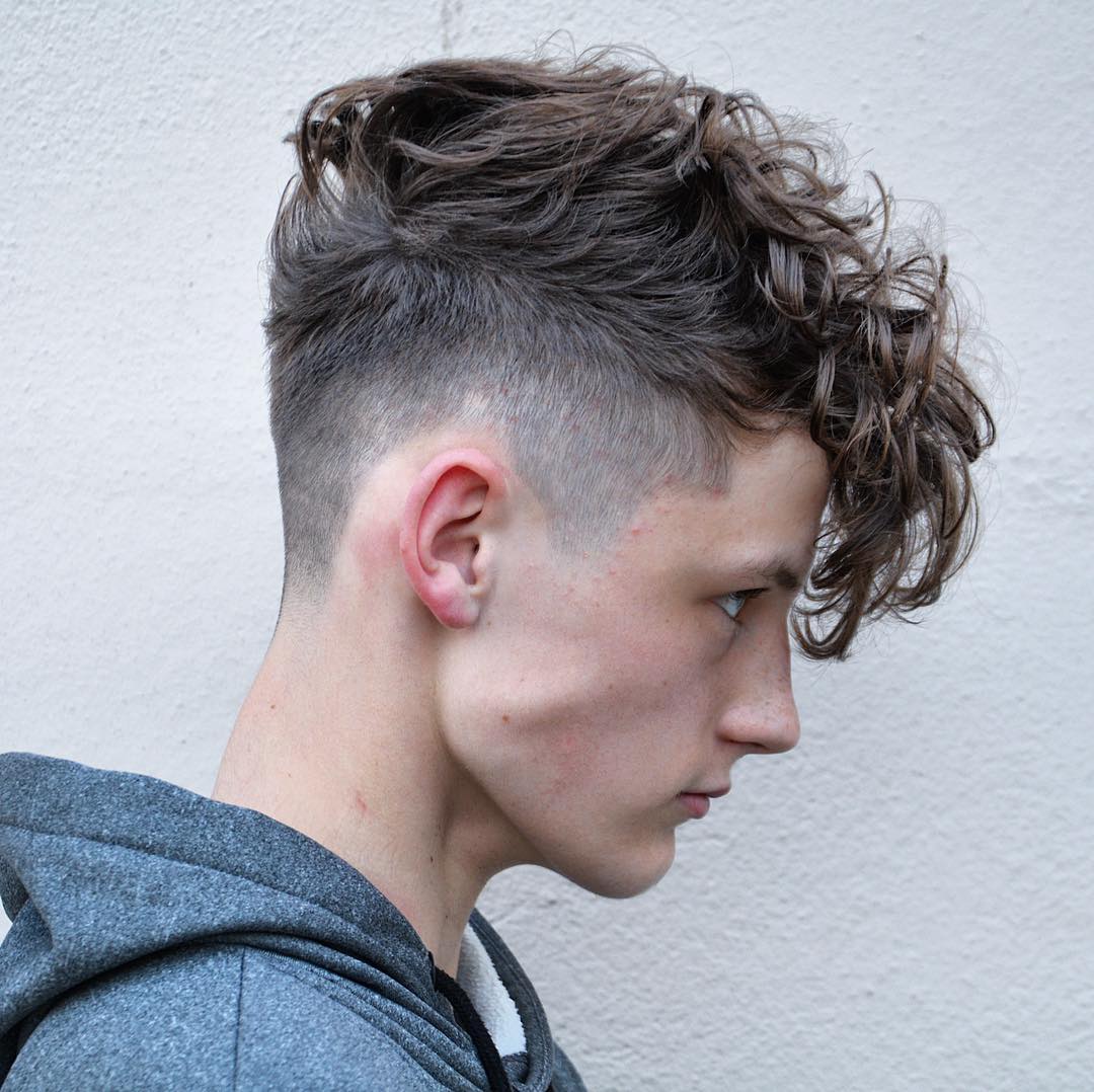 Medium length mens haircut for curly hair