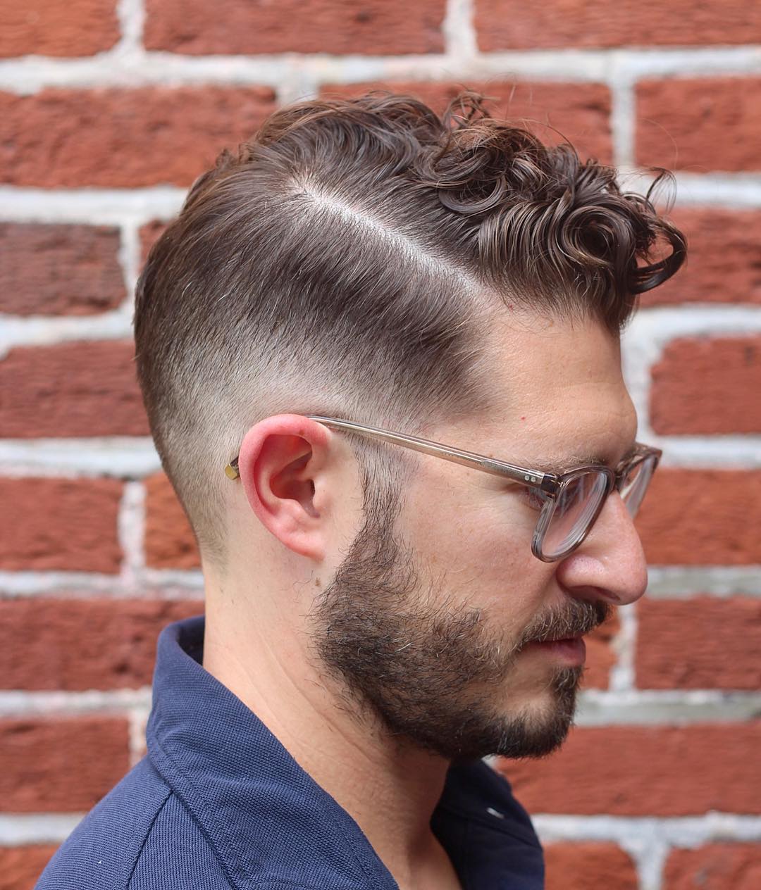 Curly hair comb over haircut