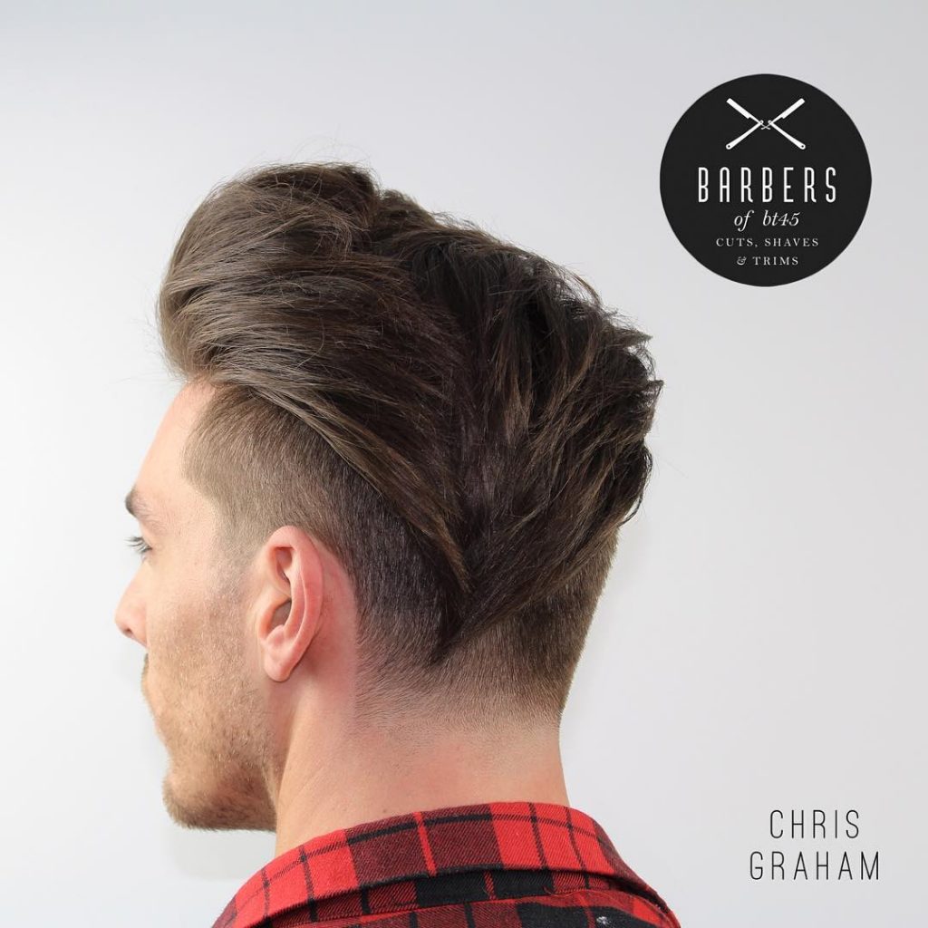 Long wavy hair undercut for men