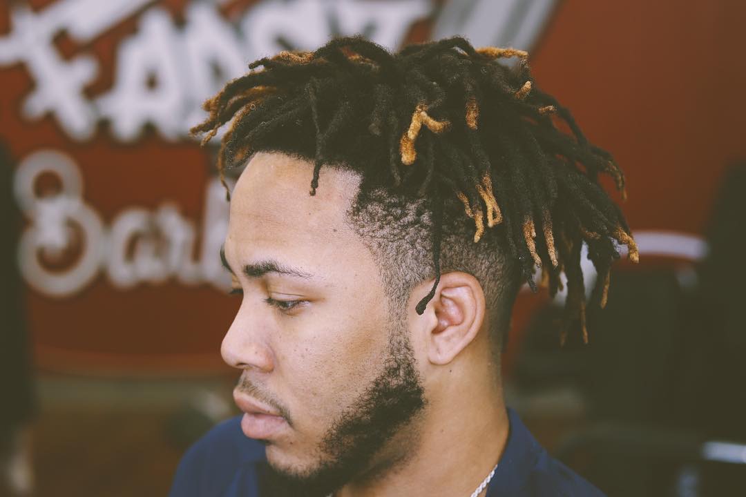 Black Men's Haircut With Medium Dreadlocks