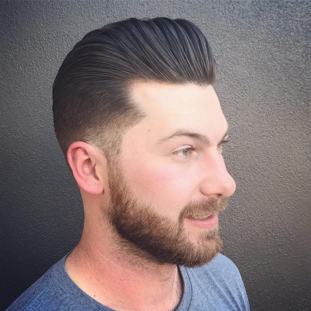 Cool Slicked Pompadour Haircut