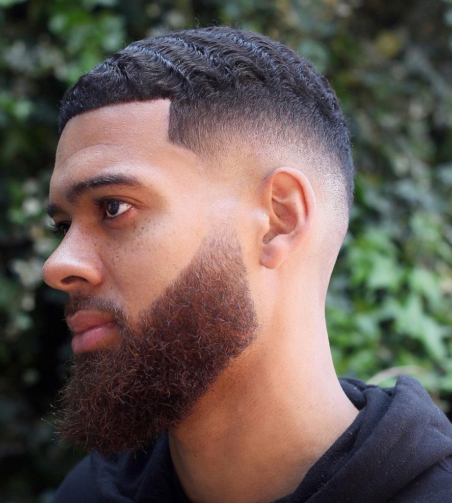 Drop fade haircut with 360 waves