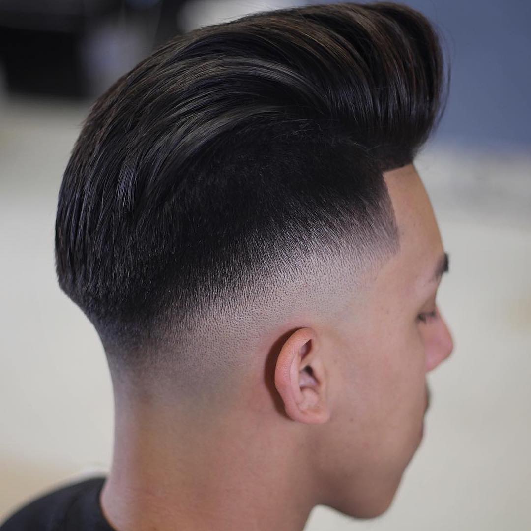 Pomp fade hairstyles for Asian men