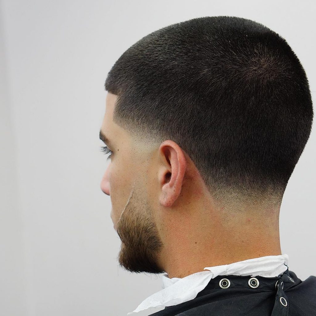 Taper fade haircut with line up