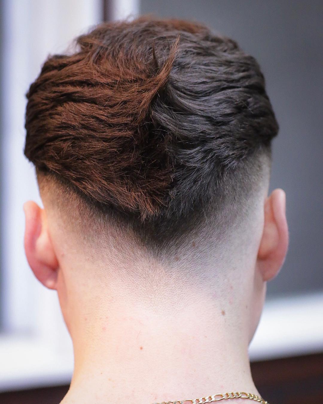 V-shaped fade haircut