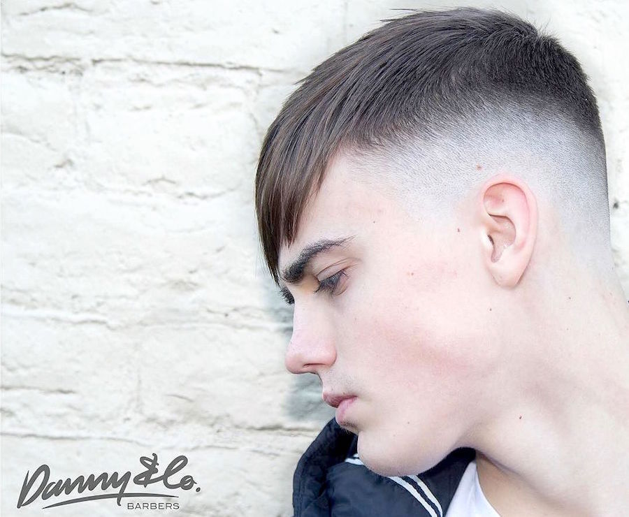 dannyandcobarbers_and long fringe skin fade haircut cool mens hair