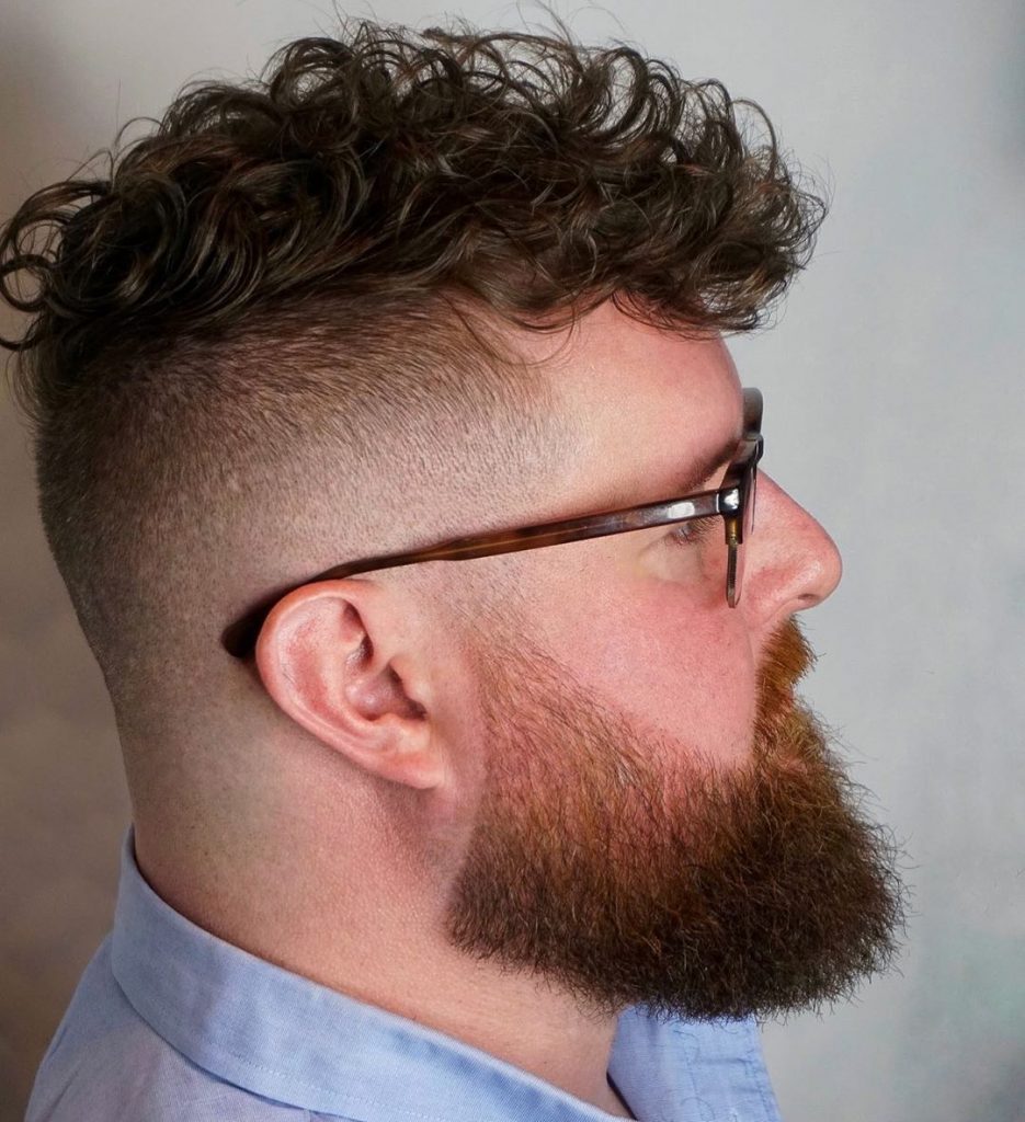 Curly hair undercut for men