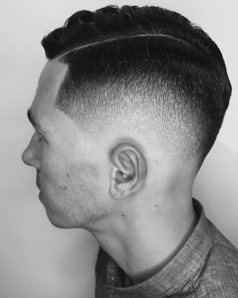 Drop fade comb over haircut