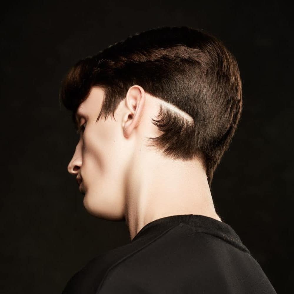 Tapered Hairstyle With Slash Line