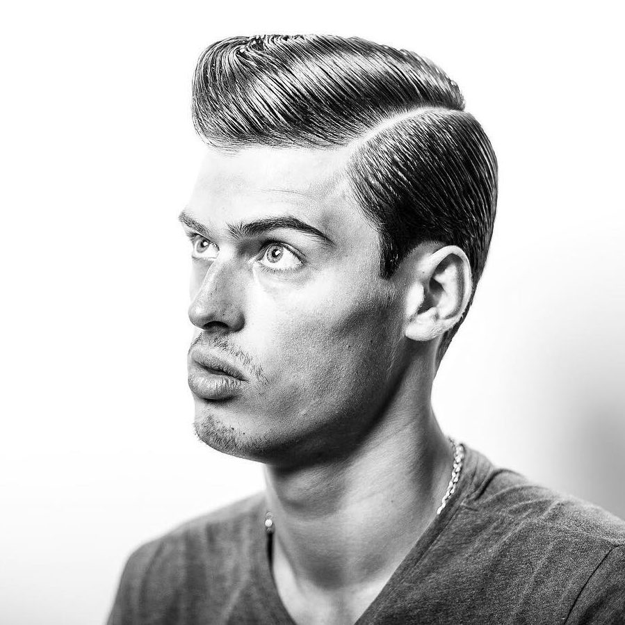 Slicked comb over hairstyle