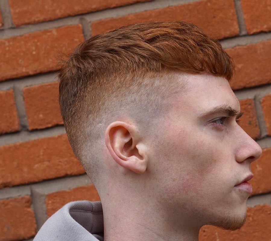 Crop haircut with high fade