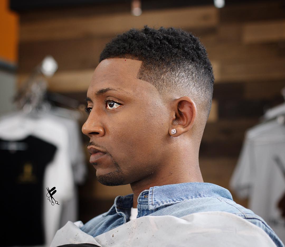 Curly hair bald fade