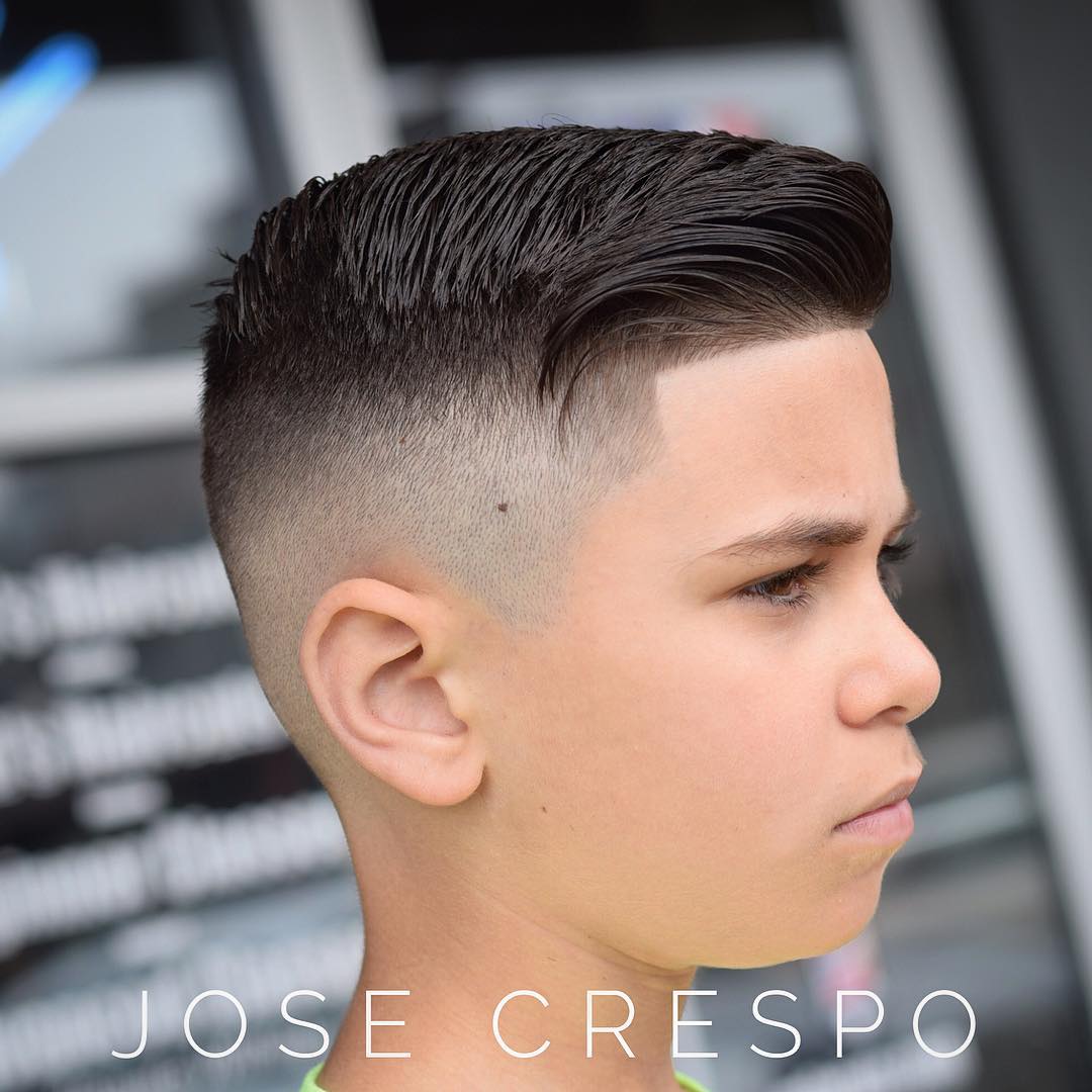 Cool haircut for boys with a high fade