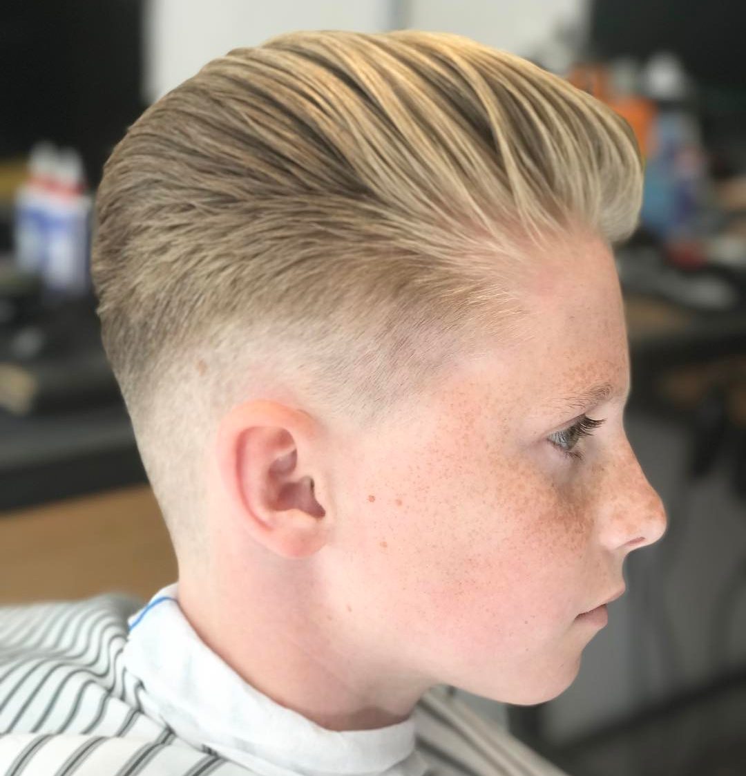 pompadour fade for boys