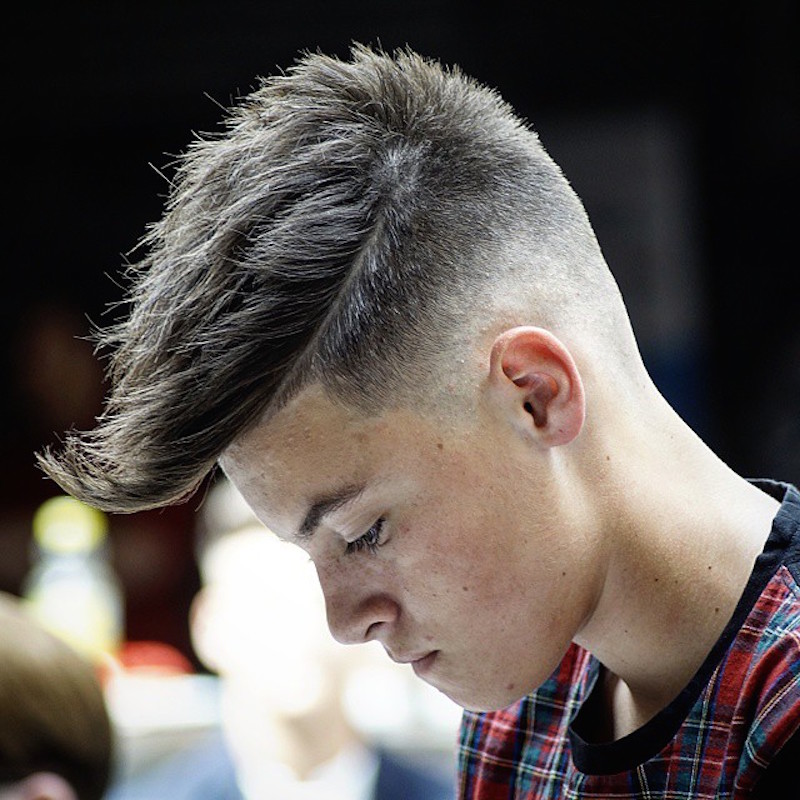 jackrobinsonpullen_and fine hard part fade short textured hair men hairstyles