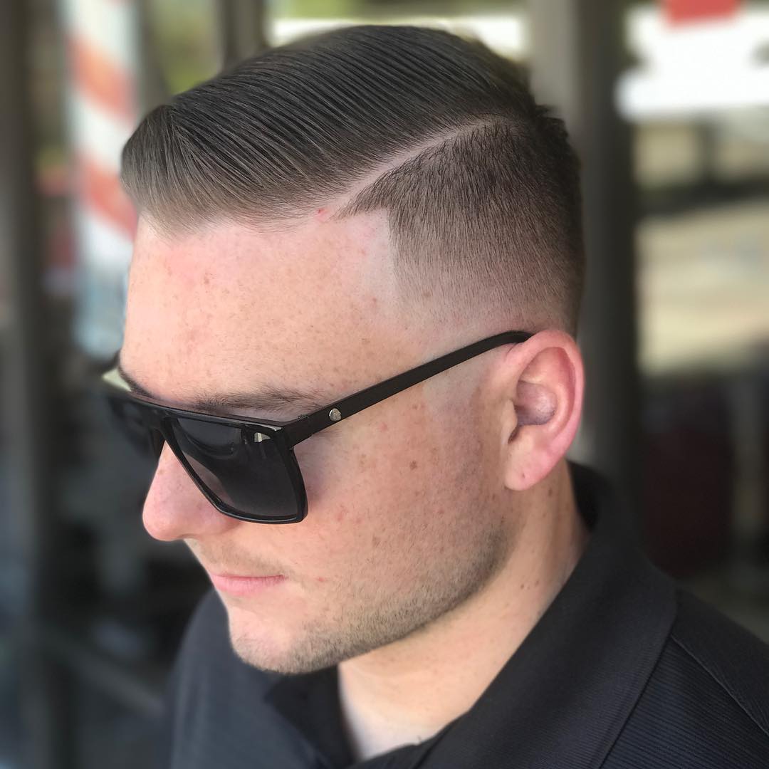 High fade comb over haircut