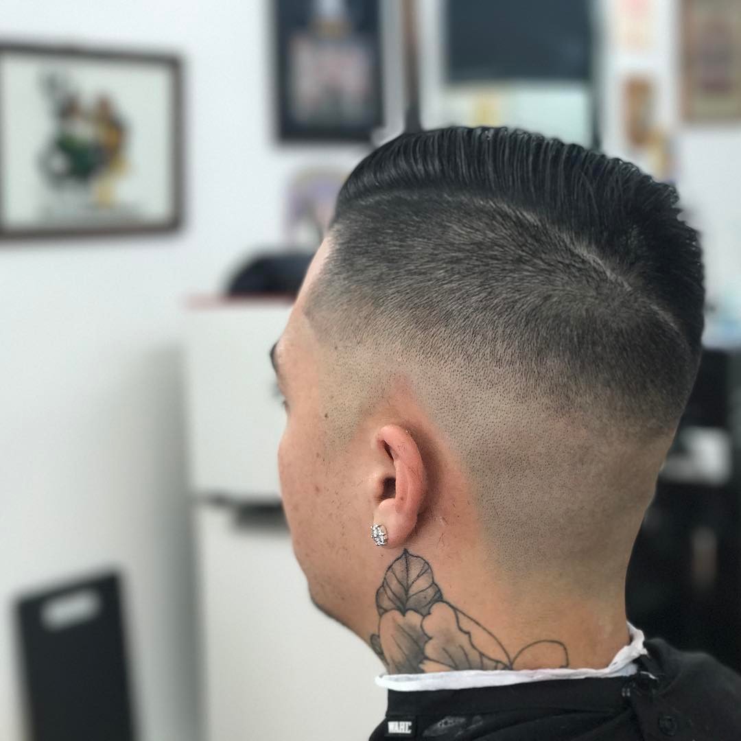 Comb over haircut undercut fade