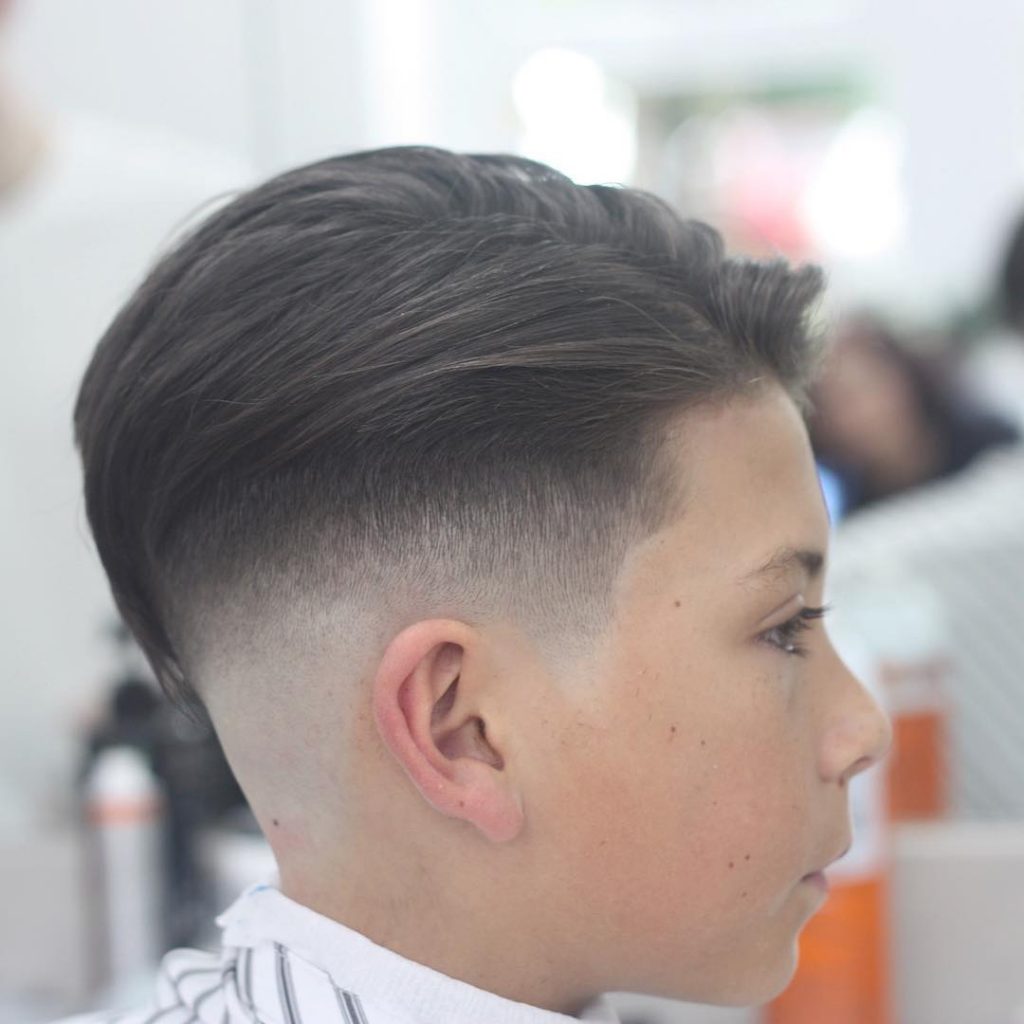 Undercut for boys high fade side view